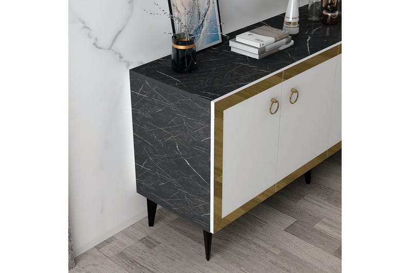 Petrolla Konsollbord 150 cm - Gull/Svart/Hvit - Møbler - Bord - Avlastningsbord - Gangbord