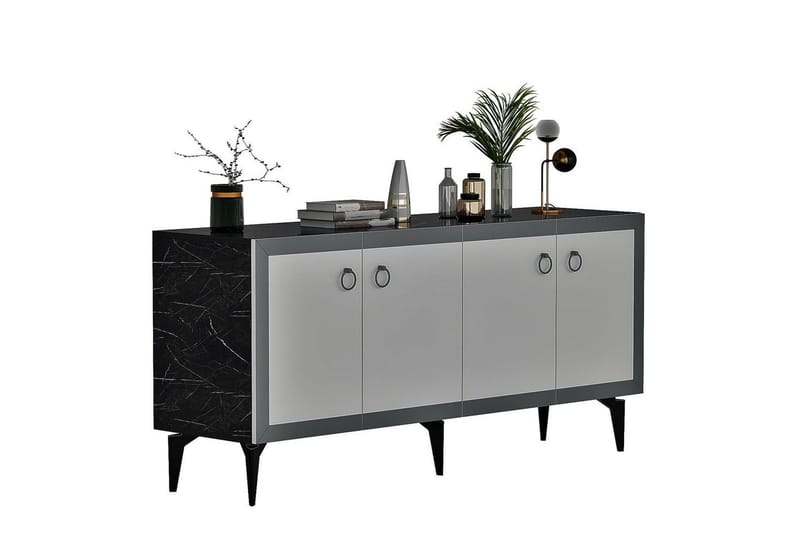 Petrolla Konsollbord 150 cm - Svart/Hvit/Sølv - Møbler - Bord - Avlastningsbord - Gangbord