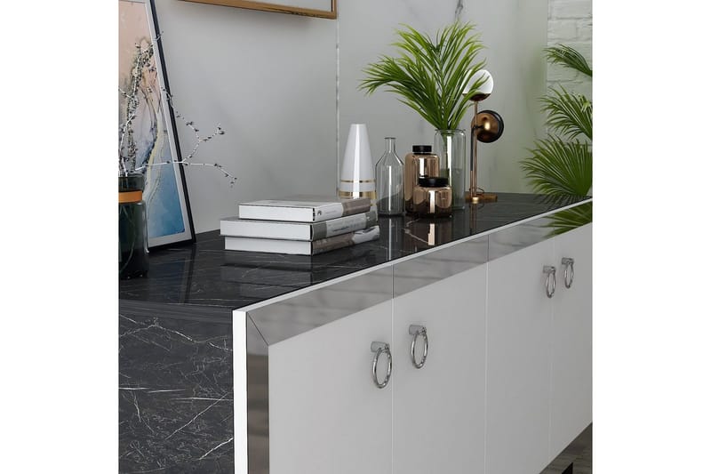 Petrolla Konsollbord 150 cm - Svart/Hvit/Sølv - Møbler - Bord - Avlastningsbord - Gangbord