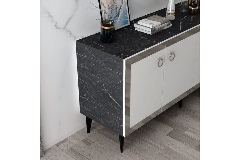 Petrolla Konsollbord 150 cm - Svart/Hvit/Sølv - Møbler - Bord - Avlastningsbord - Gangbord