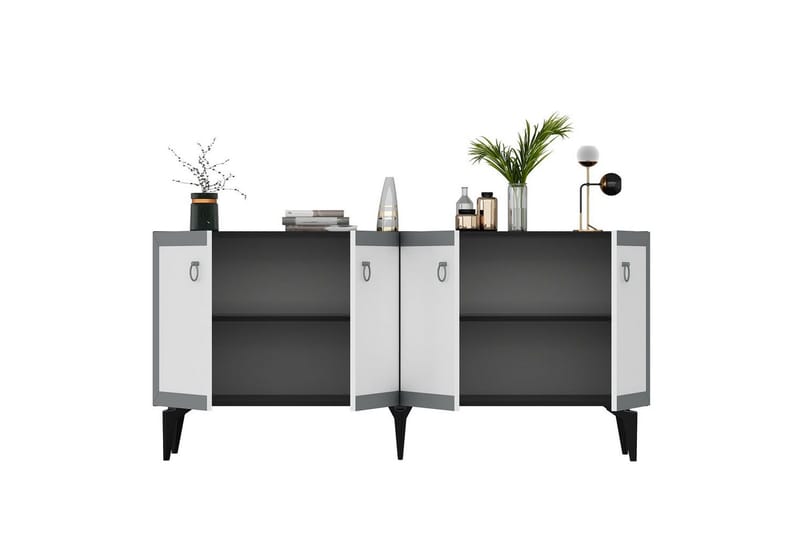 Petrolla Konsollbord 150 cm - Svart/Hvit/Sølv - Møbler - Bord - Avlastningsbord - Gangbord