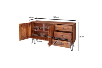 Piedestal Wohnling Brun, Svart - Oppbevaring - Oppbevaringsmøbler - Sideboard & skjenker