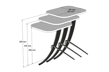 Pion Settbord - Beige - Møbler - Bord - Avlastningsbord - Settbord