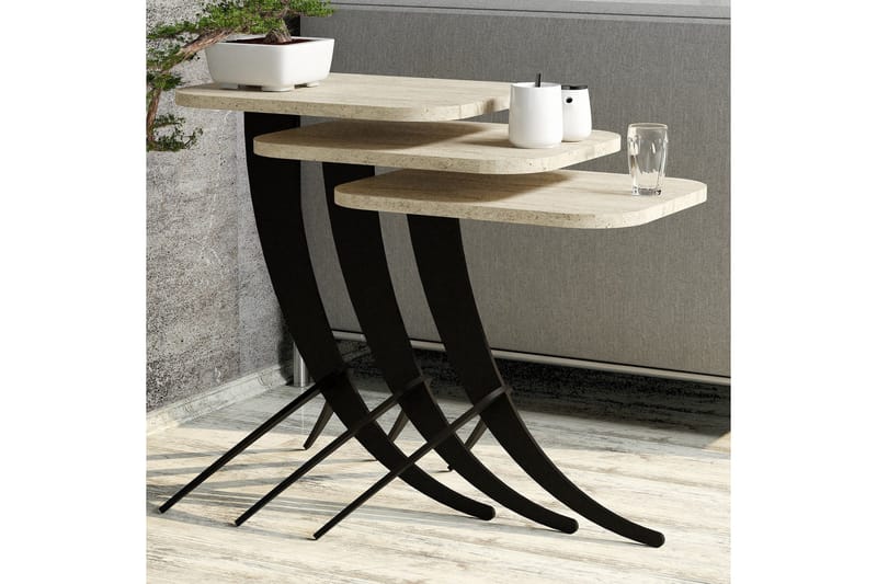 Pion Settbord - Beige - Møbler - Bord - Avlastningsbord - Settbord