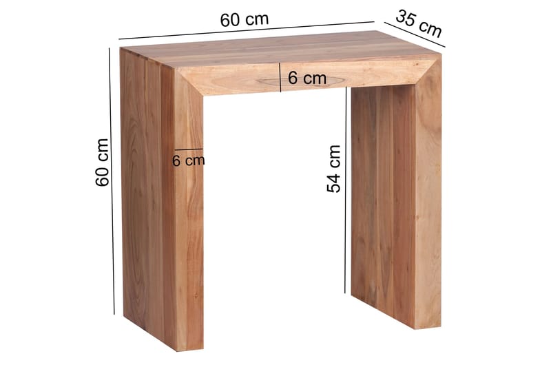 Pranika Avlastningsbord 60 cm - Brun - Lampebord & sidebord - Brettbord og småbord