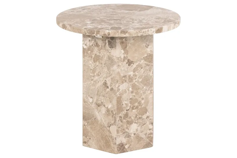 Prisa Rundt Sidebord i Marmorstein 50 cm - Beige - Møbler - Bord - Avlastningsbord - Lampebord & sidebord