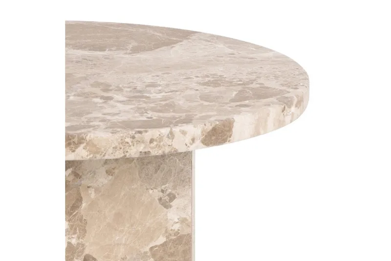 Prisa Rundt Sidebord i Marmorstein 50 cm - Beige - Møbler - Bord - Avlastningsbord - Lampebord & sidebord