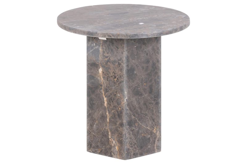 Prisa Rundt Sidebord i Marmorstein 50 cm - Grå / Brun - Møbler - Bord - Avlastningsbord - Lampebord & sidebord