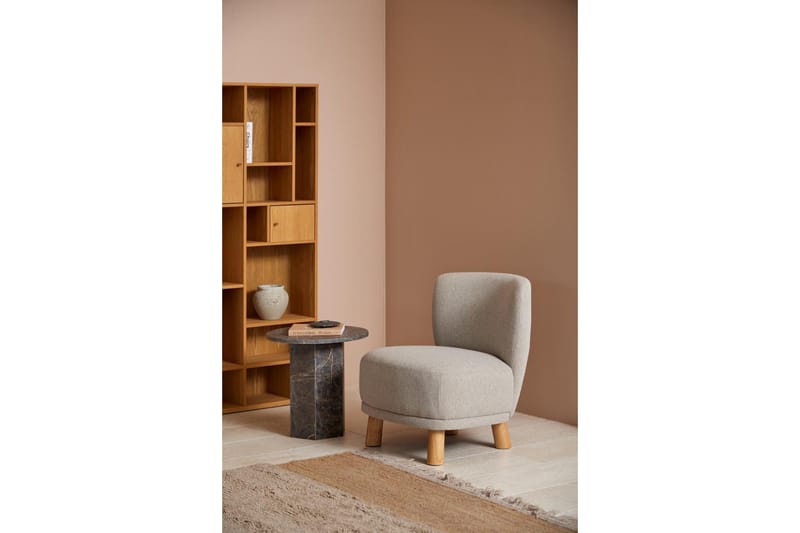 Prisa Rundt Sidebord i Marmorstein 50 cm - Grå / Brun - Møbler - Bord - Avlastningsbord - Lampebord & sidebord