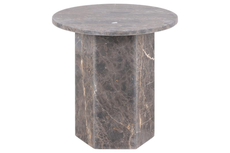 Prisa Rundt Sidebord i Marmorstein 50 cm - Grå / Brun - Møbler - Bord - Avlastningsbord - Lampebord & sidebord