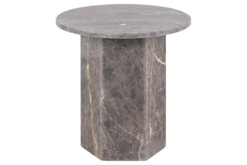 Prisa Rundt Sidebord i Marmorstein 50 cm - Grå / Brun - Møbler - Bord - Avlastningsbord - Lampebord & sidebord
