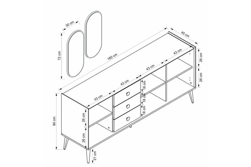 Ralor Konsollbord 180 cm - Hvit - Møbler - Bord - Avlastningsbord - Gangbord