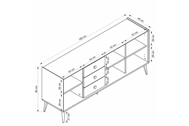 Ralor Konsollbord 180 cm - Hvit - Møbler - Bord - Avlastningsbord - Gangbord