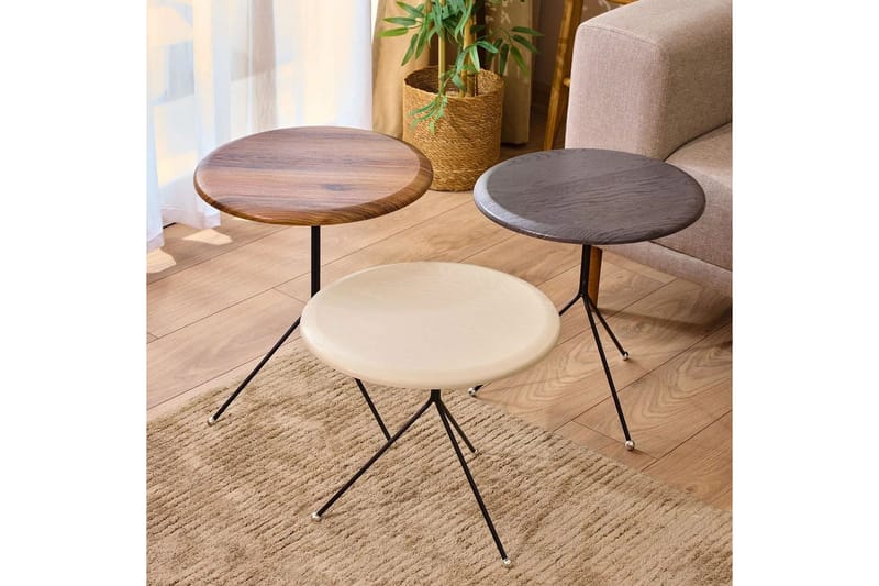 Ranko Hekkebord 41 cm - Brun/Cremehvit/Antrasitt - Møbler - Bord - Avlastningsbord - Settbord