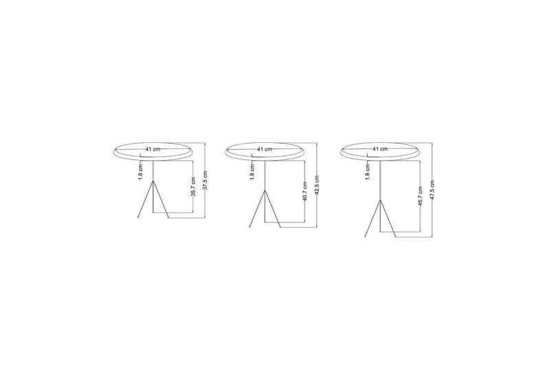 Ranko Hekkebord 41 cm - Brun/Cremehvit/Antrasitt - Møbler - Bord - Avlastningsbord - Settbord