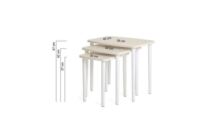 Ranko Hekkebord 58 cm - Cremehvit - Møbler - Bord - Avlastningsbord - Settbord