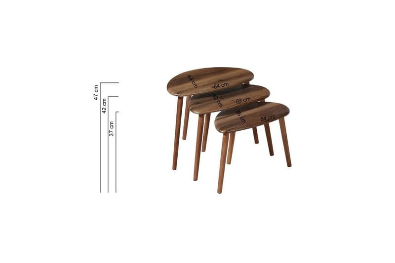Ranko Hekkebord 64 cm - Brun - Møbler - Bord - Avlastningsbord - Settbord