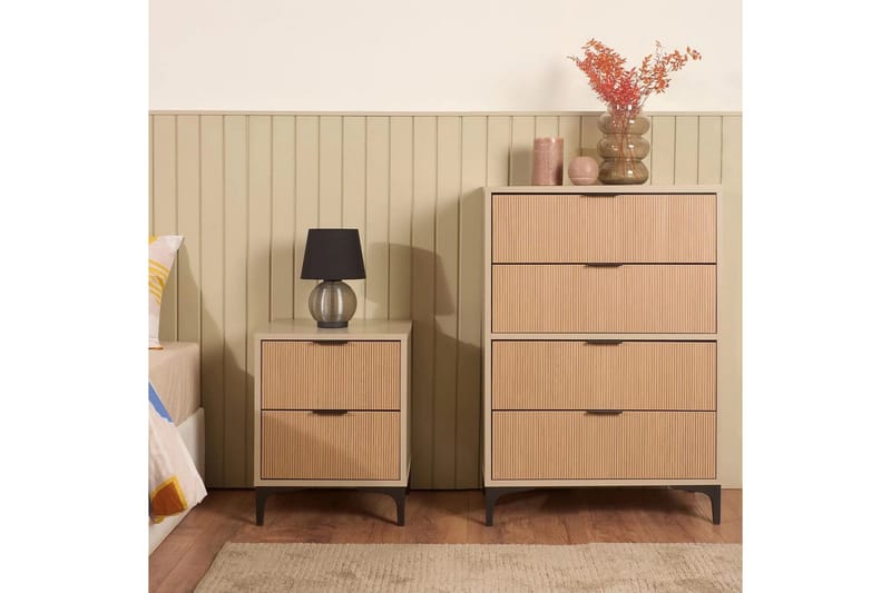 Ranko Nattbord 45 cm - Natur/Sand - Møbler - Bord - Avlastningsbord - Sengebord & nattbord