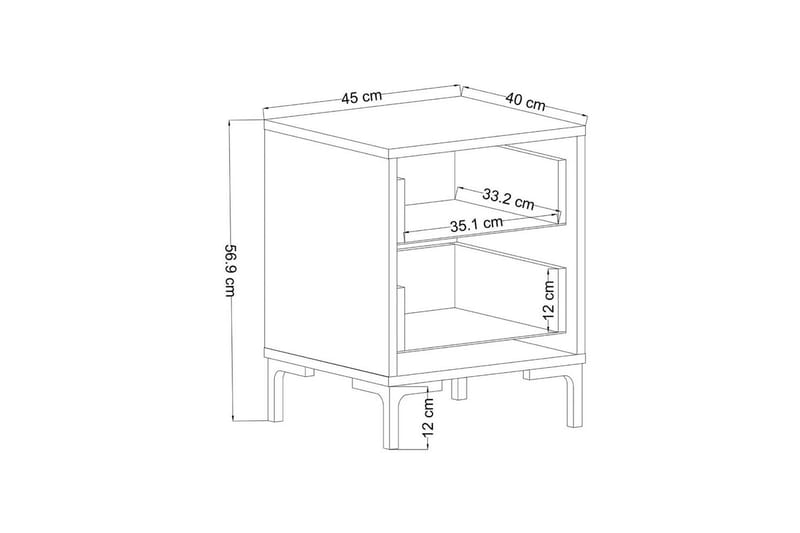Ranko Nattbord 45 cm - Natur/Sand - Møbler - Bord - Avlastningsbord - Sengebord & nattbord