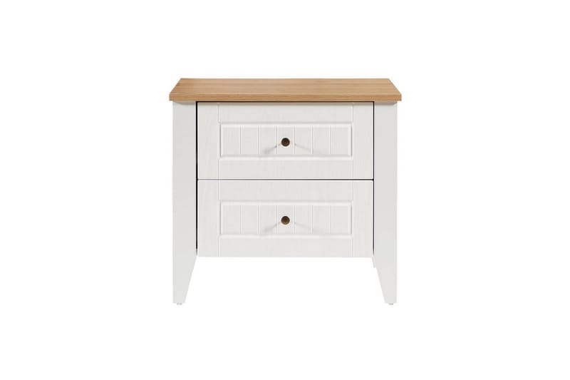 Ranko Nattbord 60 cm - Mellomfarget tre/Hvit - Møbler - Bord - Avlastningsbord - Sengebord & nattbord