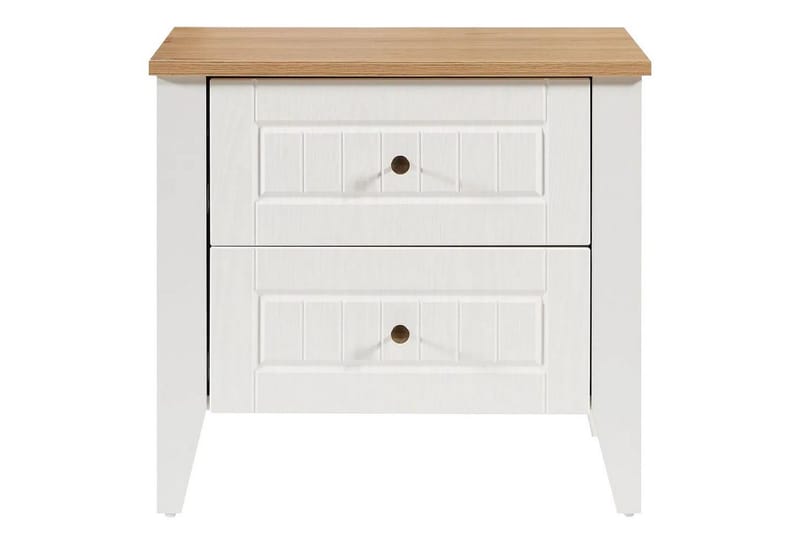 Ranko Nattbord 60 cm - Mellomfarget tre/Hvit - Møbler - Bord - Avlastningsbord - Sengebord & nattbord