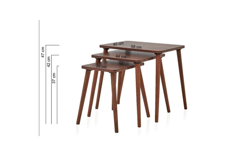 Ranko oppgjørstabell - Brun - Møbler - Bord - Avlastningsbord - Settbord