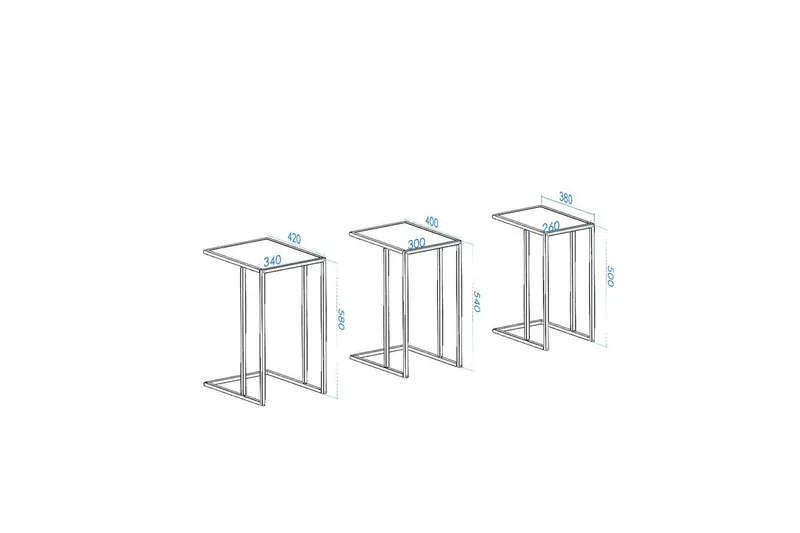 Ransdorp Settbord 42 cm - Sort - Møbler - Bord - Avlastningsbord - Settbord