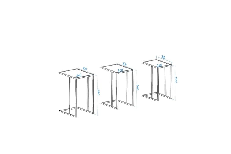 Ransdorp Settbord 42 cm - Sort - Møbler - Bord - Avlastningsbord - Settbord