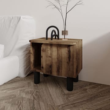 Relento Nattbord 50 cm med Tre- og Valnøttutseende, Åpen Oppbevaring - Brun - Møbler - Bord - Avlastningsbord - Sengebord & nattbord