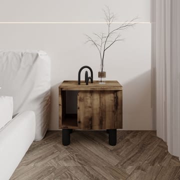 Relento Nattbord 50 cm med Tre- og Valnøttutseende, Åpen Oppbevaring - Brun - Møbler - Bord - Avlastningsbord - Sengebord & nattbord