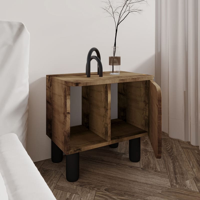 Relento Nattbord 50x48,6x30 cm - Antikk valnøtt - Møbler - Bord - Avlastningsbord - Sengebord & nattbord