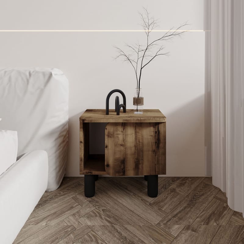 Relento Nattbord 50x48,6x30 cm - Antikk valnøtt - Møbler - Bord - Avlastningsbord - Sengebord & nattbord