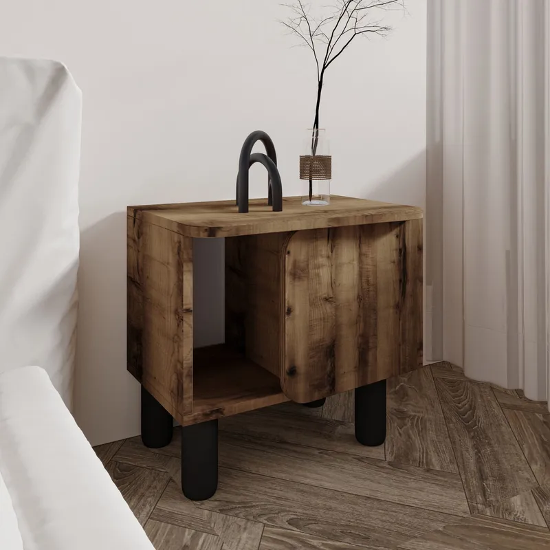 Relento Nattbord 50x48,6x30 cm - Antikk valnøtt - Møbler - Bord - Avlastningsbord - Sengebord & nattbord