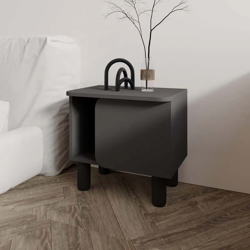 Relento Nattbord 50x48,6x30 cm - Antrasitt - Møbler - Bord - Avlastningsbord - Sengebord & nattbord