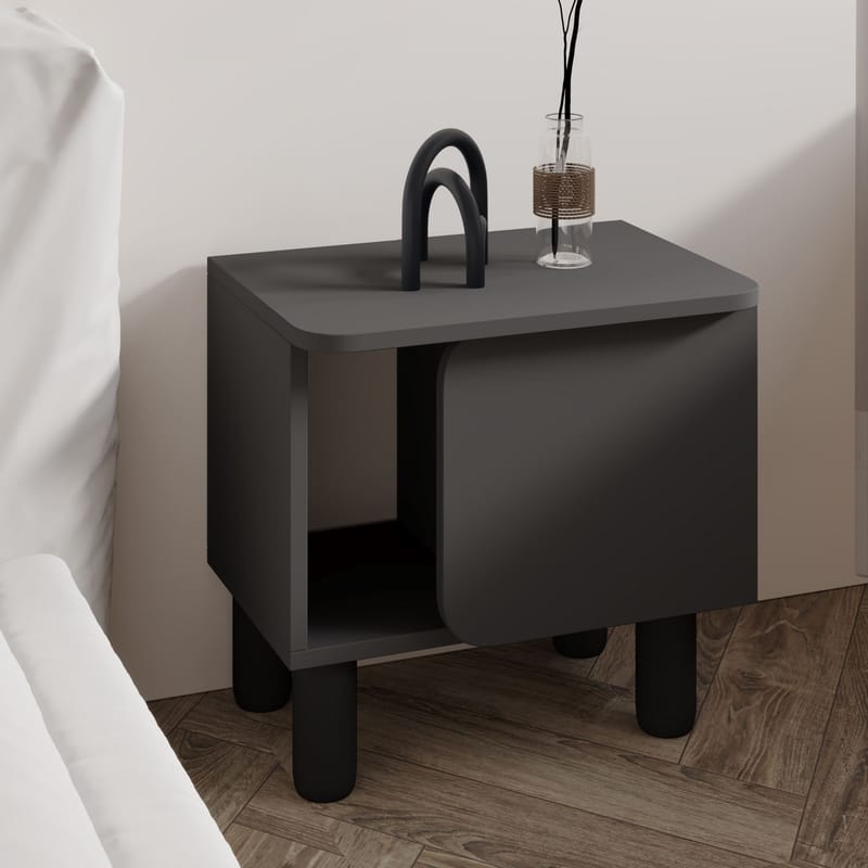 Relento Nattbord 50x48,6x30 cm - Antrasitt - Møbler - Bord - Avlastningsbord - Sengebord & nattbord