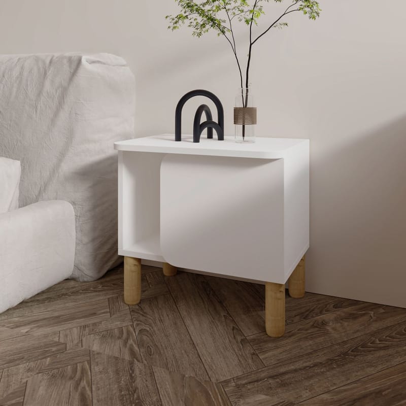 Relento Nattbord 50x48,6x30 cm - Hvit - Møbler - Bord - Avlastningsbord - Sengebord & nattbord