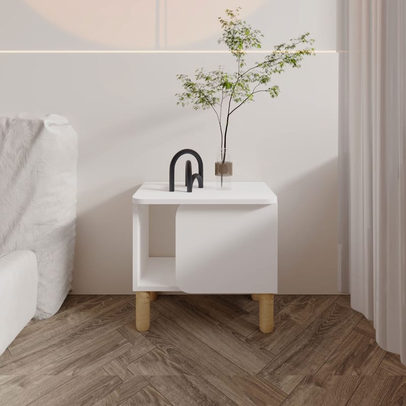 Relento Nattbord 50x48,6x30 cm - Hvit - Møbler - Bord - Avlastningsbord - Sengebord & nattbord