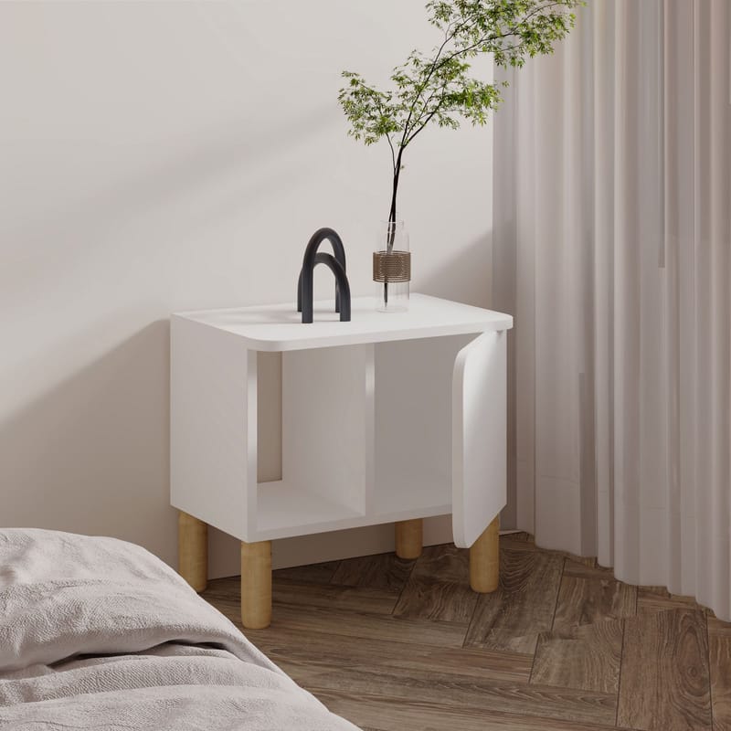 Relento Nattbord 50x48,6x30 cm - Hvit - Møbler - Bord - Avlastningsbord - Sengebord & nattbord