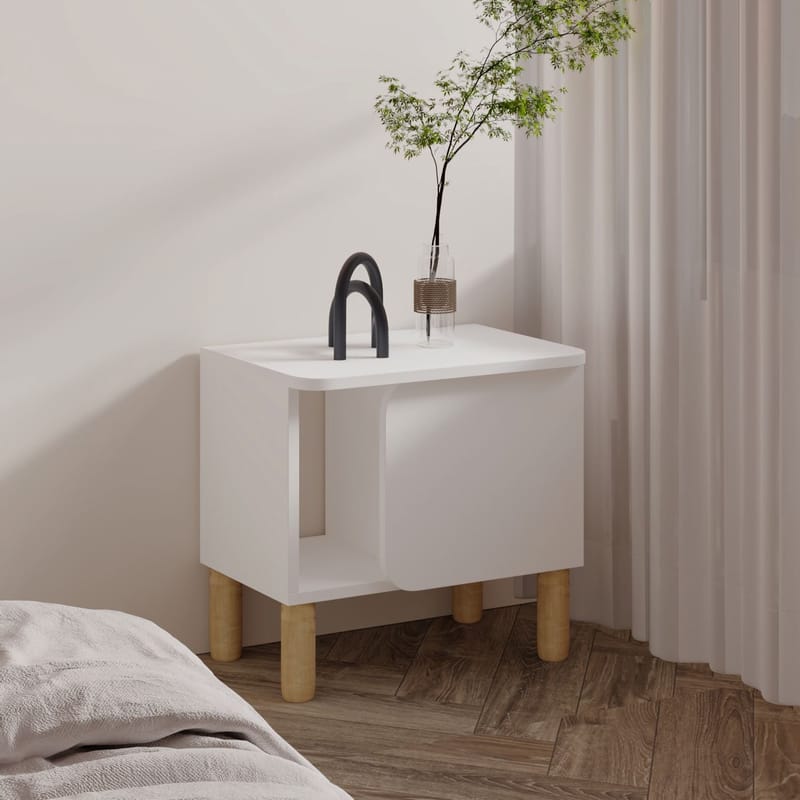 Relento Nattbord 50x48,6x30 cm - Hvit - Møbler - Bord - Avlastningsbord - Sengebord & nattbord