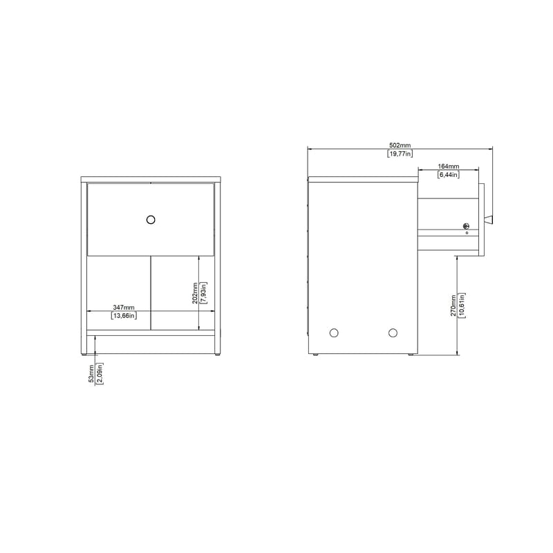 Renor Nattbord 38x30x48 cm - Møbler - Bord - Avlastningsbord - Sengebord & nattbord