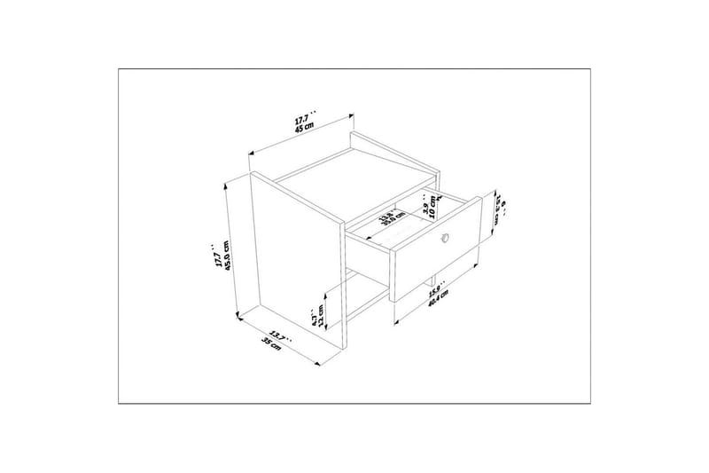 Retzow Nattbord - Hvit - Møbler - Bord - Avlastningsbord - Sengebord & nattbord