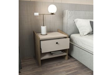 Retzow Nattbord - Valnøtt/Beige - Møbler - Bord - Avlastningsbord - Sengebord & nattbord