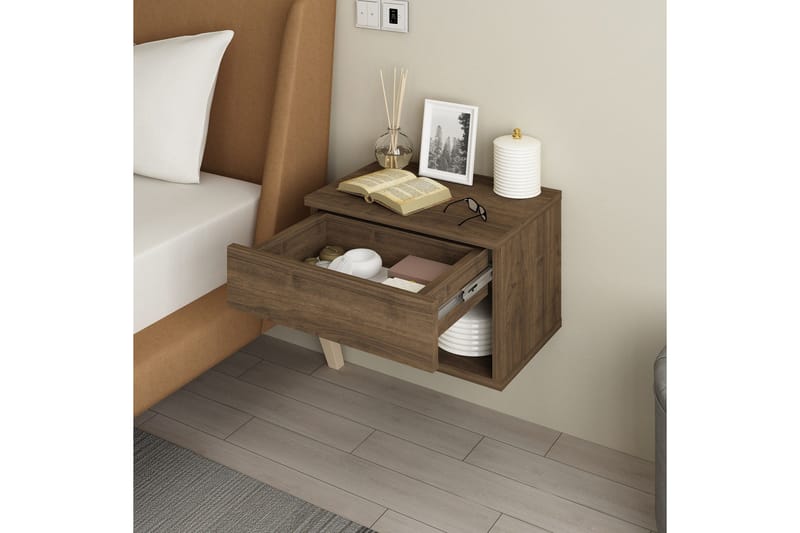 Ribes Nattbord 45 cm - Valnøtt - Møbler - Bord - Avlastningsbord - Sengebord & nattbord