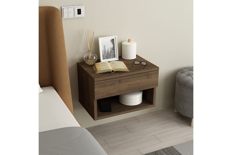 Ribes Nattbord 45 cm - Valnøtt - Møbler - Bord - Avlastningsbord - Sengebord & nattbord