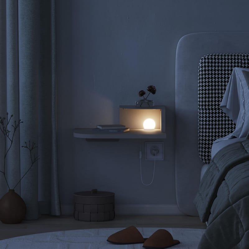 Rilina Nattbord 40 cm - Sandstein - Møbler - Bord - Avlastningsbord - Sengebord & nattbord