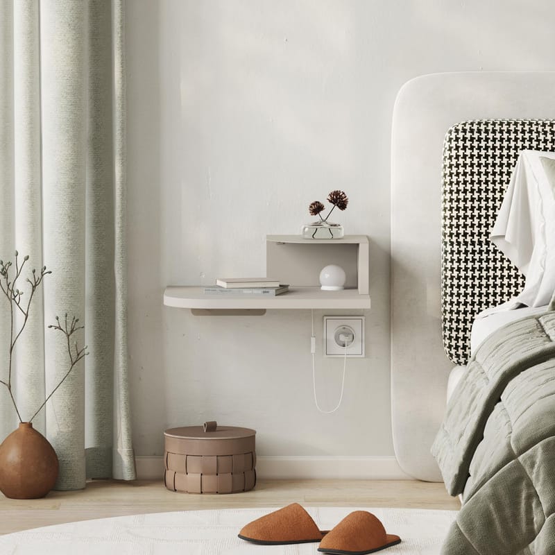 Rilina Nattbord 40 cm - Sandstein - Møbler - Bord - Avlastningsbord - Sengebord & nattbord