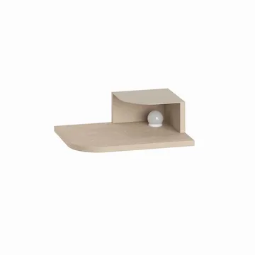 Rilina Veggmontert Nattbord 40 cm med Tre- og Eikutseende, Oppbevaring med Hylle og LED-belysning - Beige - Møbler - Bord - Avlastningsbord - Sengebord & nattbord