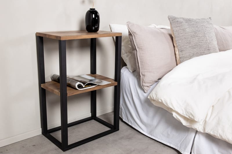 Rise Rektangulært Nattbord 30 cm i Tre med Oppbevaring - Brun - Møbler - Bord - Avlastningsbord - Sengebord & nattbord