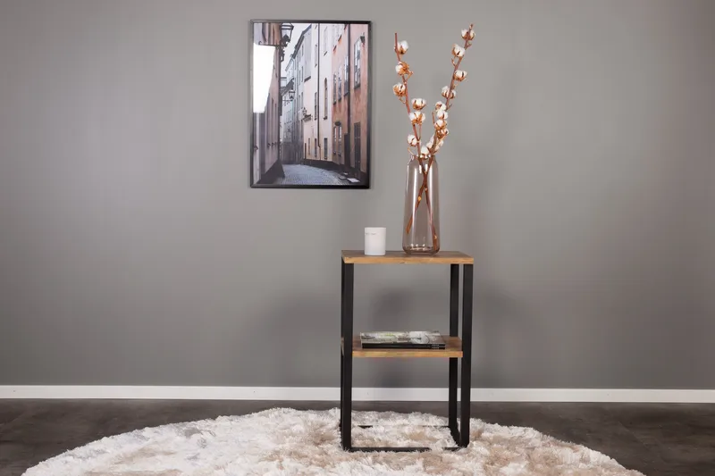 Rise Rektangulært Nattbord 30 cm i Tre med Oppbevaring, Brun
