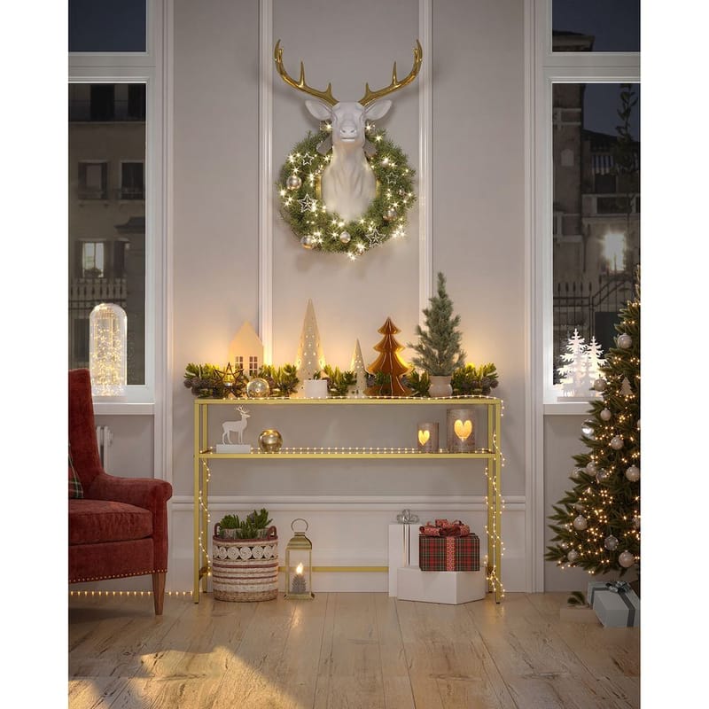 Rovena Kommode 90 cm - Gull og transparent - Møbler - Bord - Avlastningsbord - Gangbord